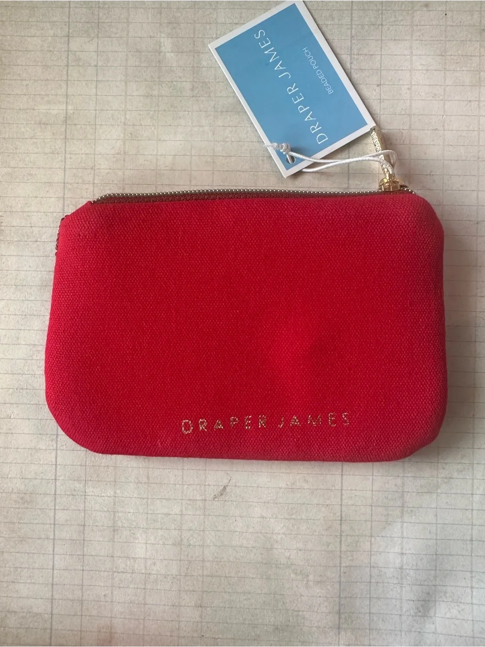 Draper James Beaded Heart Zip Pouch